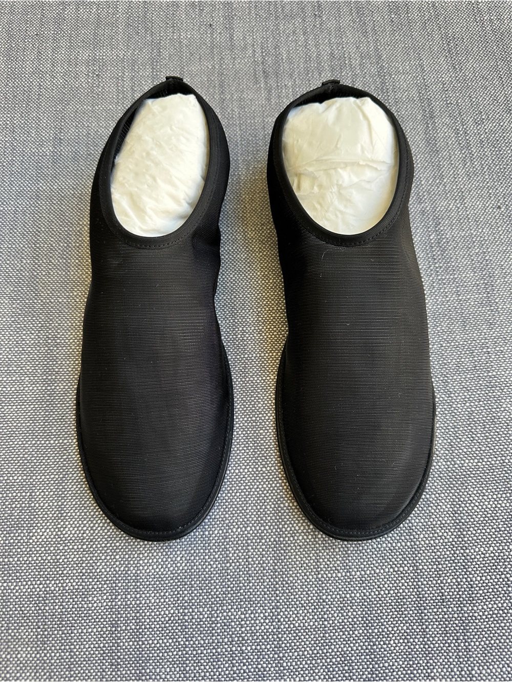 The Row Black Minimal Slip-On Loafers